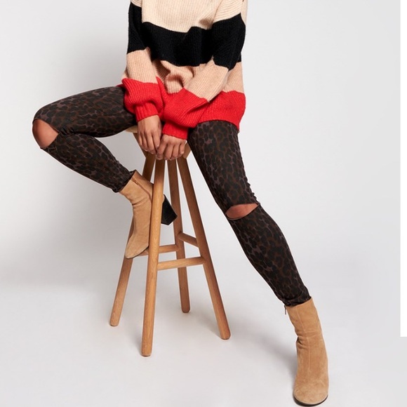 NEW! ♥️Hp! ♥️One teaspoon Freebirds II bronze leopard skinnies - Picture 1 of 8